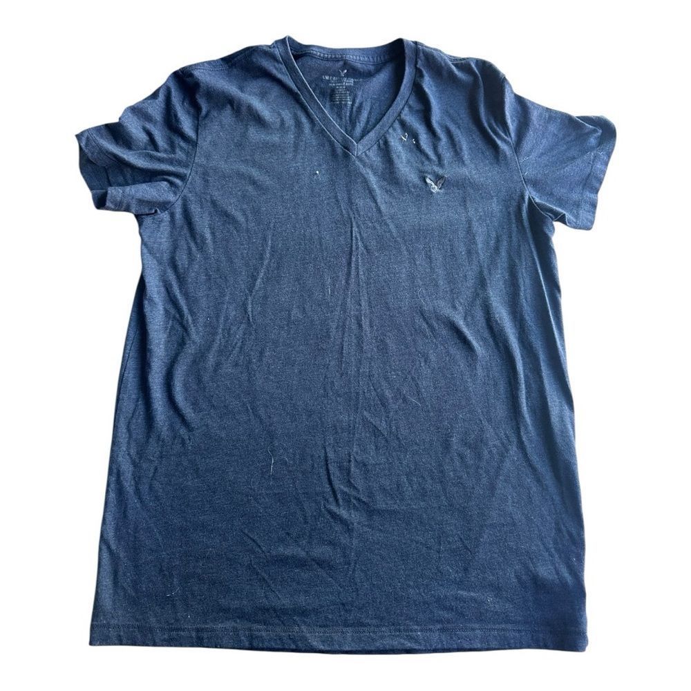 American Eagle Outfitters‎ Seriously Soft Simple V-Neck Tee [M] Blue